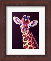 Framed Purple Giraffe