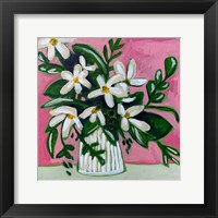 Framed Floral on Pink II