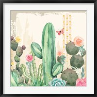 Framed Southwest Cactus III
