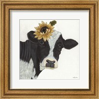 Framed Sunflower Cow
