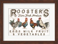 Framed Rooster's Farm Fresh Produce