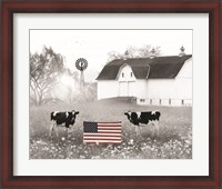 Framed Patriotic Cows