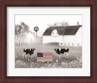 Framed Patriotic Cows