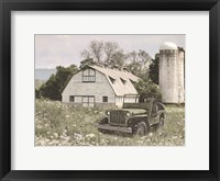 Framed Old Jeep at the Farm