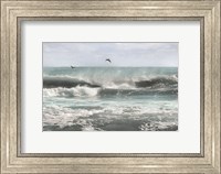 Framed Sea Birds Among the Waves