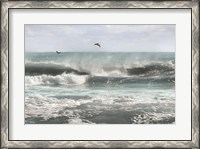 Framed Sea Birds Among the Waves