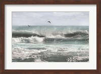 Framed Sea Birds Among the Waves