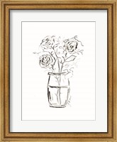Framed Roses Charcoal Sketch