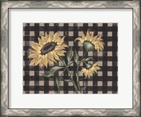 Framed Sunflowers Plaid II