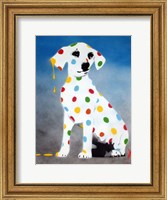 Framed Damien's Dotty Spotty Dawg - Blue