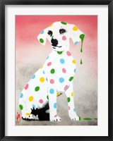 Framed Damien's Dotty Spotty Dawg - Pink