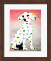 Framed Damien's Dotty Spotty Dawg - Pink