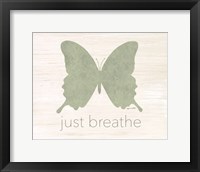 Framed Just Breathe Butterfly
