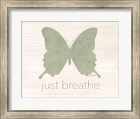 Framed Just Breathe Butterfly
