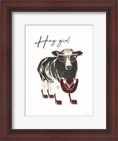 Framed Hay Girl Cow