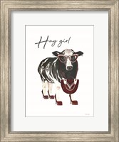 Framed Hay Girl Cow
