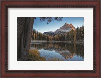 Framed Dolomites Reflection at Sunrise