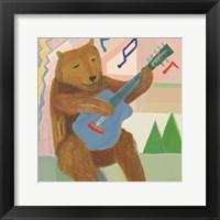 Framed Happy Bear Musician