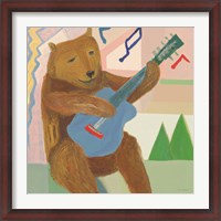 Framed Happy Bear Musician