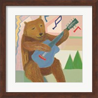 Framed Happy Bear Musician