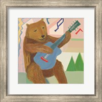 Framed Happy Bear Musician