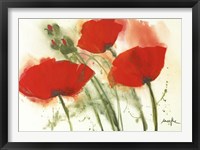 Framed Coquelicots Au Vent I