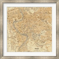 Framed Mapa Di Roma, 1898
