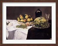 Framed Still Life with Melons and Peaches