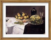 Framed Still Life with Melons and Peaches