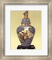 Framed Oriental Blue Vase I