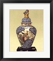 Framed Oriental Blue Vase I