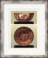 Framed Oriental Bowl and Plate I