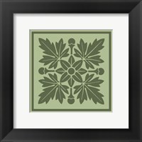 Framed Tonal Woodblock in Green I