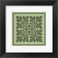 Tonal Woodblock in Green II Framed Print