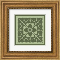 Framed Tonal Woodblock in Green IV