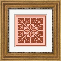 Framed Tonal Woodblock in Coral IV