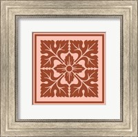 Framed Tonal Woodblock in Coral IV