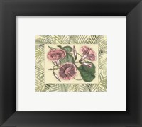 Framed Tropical Flowers in Bamboo I (horizontal)