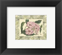 Framed Tropical Flowers in Bamboo II (horizontal)