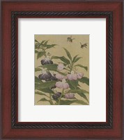 Framed Bees and Garden Blossoms
