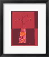 Framed Minimalist Flowers in Orange I