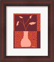 Framed Minimalist Flowers in Orange II