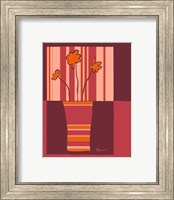 Framed Minimalist Flowers in Orange IV