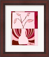 Framed Minimalist Flowers in Pink I
