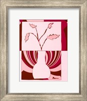 Framed Minimalist Flowers in Pink I