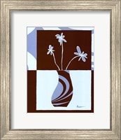 Framed Minimalist Flowers in Blue IV