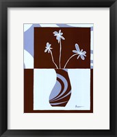 Minimalist Flowers in Blue IV Framed Print