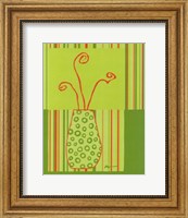 Framed Minimalist Flowers in Green II