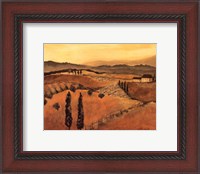 Framed Golden Tuscany Afternoon I