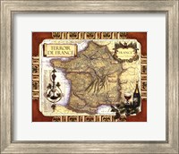 Framed Medium Wine Map (H) II